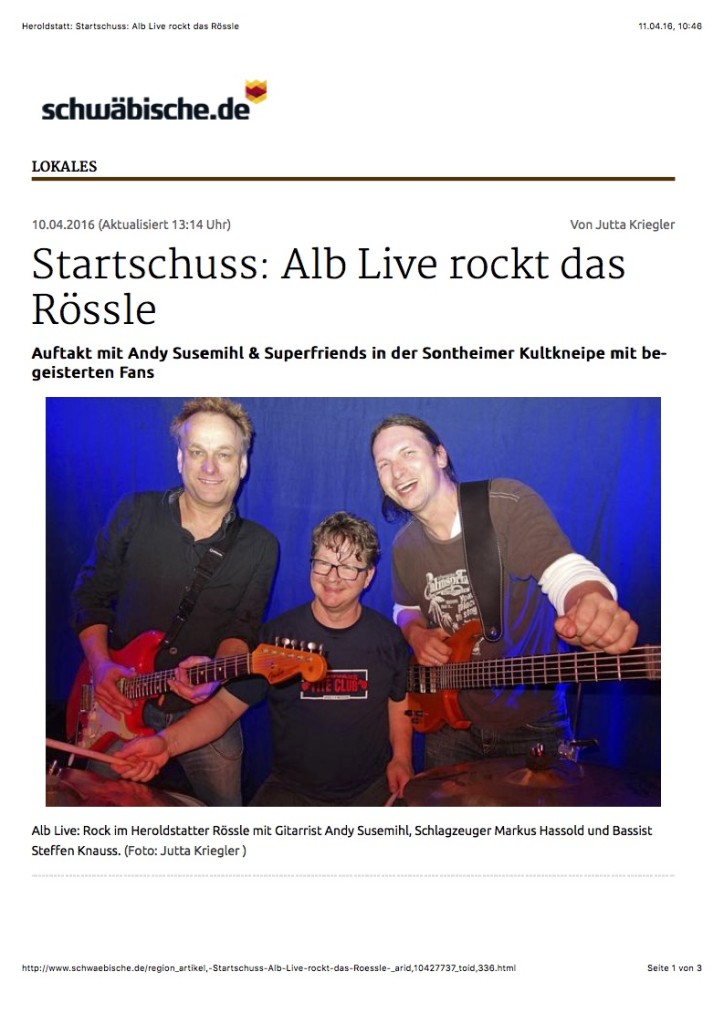 Heroldstatt: Startschuss: Alb Live rockt das Rössle