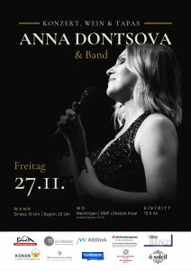 Anna Dontsova & Band – Konzert, Wein & Tapas in Merklingen